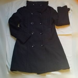 H&M Black Turtleneck Pea Coat